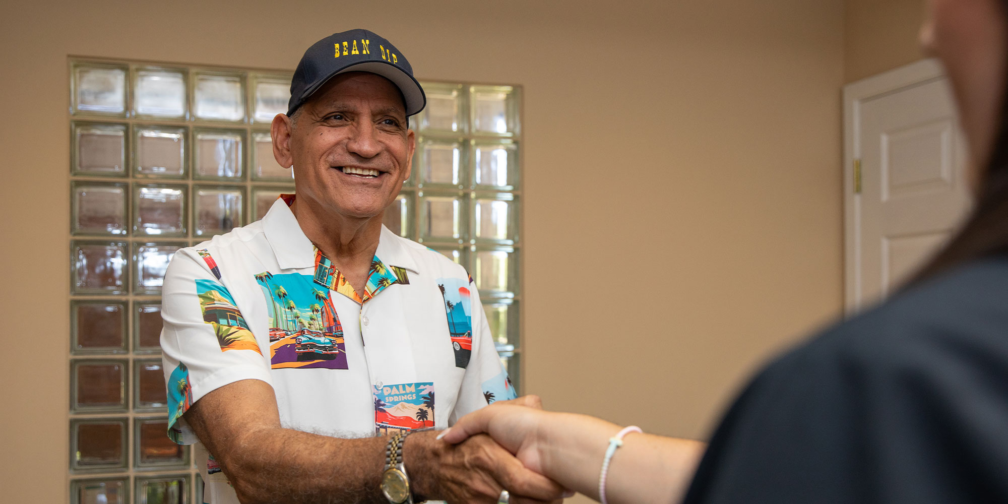 Patient Shaking team members hand