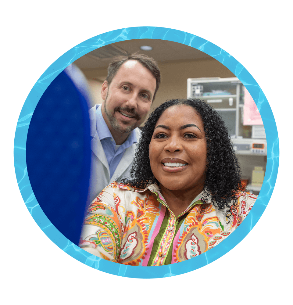 Doctor and Patient looking into mirror